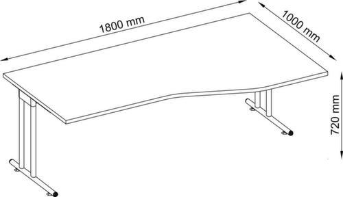 EDV-Schreibtisch Terra Nova, Breite x Tiefe 1800 x 800 mm, Platte Eiche