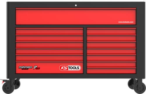 KS Tools PERFORMANCEplus P45 SCHWARZ/ROT Werkstattwagen mit 14 Schubladen