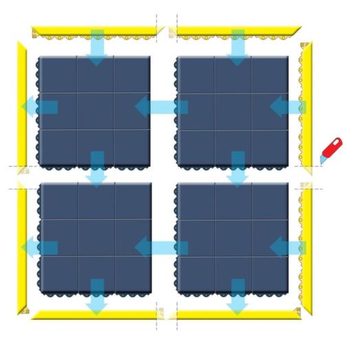 ESD Anti-Ermüdungs-Gummifliese Utrecht, Fliese, Länge x Breite 910 x 910 mm