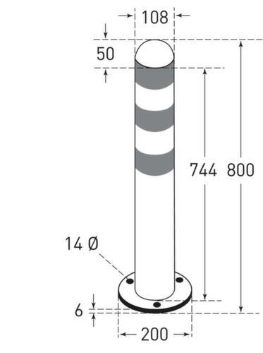 Moravia Schutzpoller CITY für Ladesäule, Höhe 800 mm, Zum Aufdübeln mit Bodenplatte