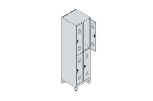 C+P Doppelstöckiger Spind Classic Plus, Abteilbreite 250 mm