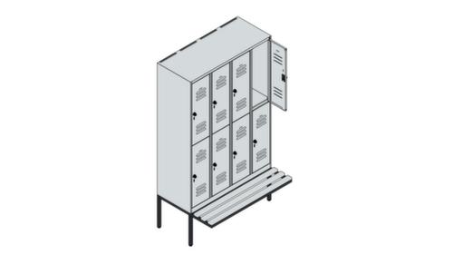 C+P Doppelstöckiger Spind Classic Plus mit Sitzbank, Abteilbreite 300 mm