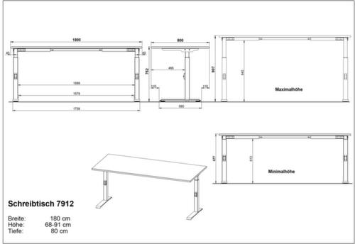 Höhenverstellbarer Schreibtisch GW-MAILAND 7912