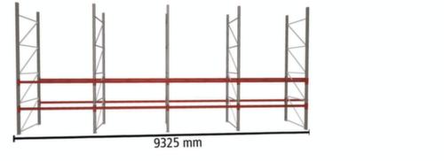 META Palettenregal MULTIPAL HxB 4900x9325 mm mit 3 Lagerebenen für insgesamt 24 Paletten