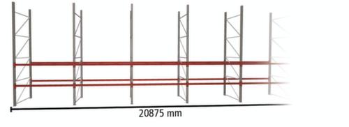 META Palettenregal MULTIPAL HxB 4900x20875 mm mit 3 Lagerebenen für insgesamt 54 Paletten