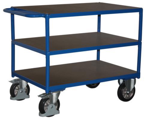 VARIOfit Chariot de table avec étagères antidérapantes 1595x800 mm, force 1000 kg, 3 plateaux