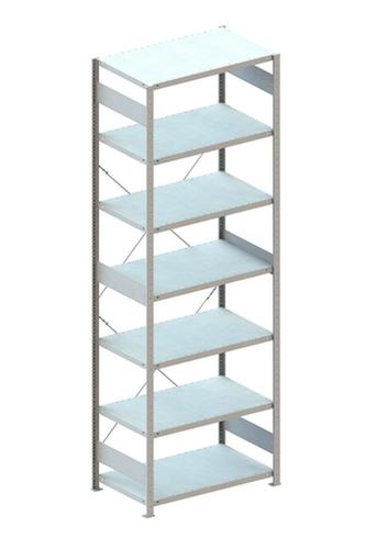 META système d'étagères sans vis CLIP, hauteur x largeur x profondeur 3000 x 1356 x 636 mm, 7 tablettes