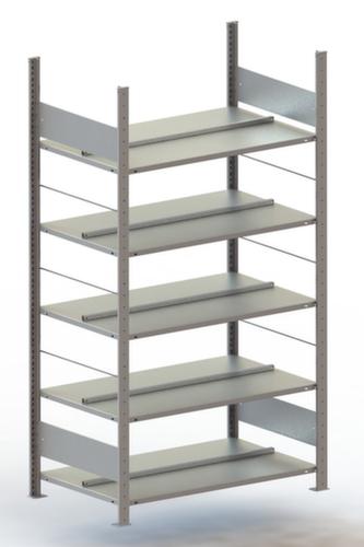 META Etagère à dossiers sans vis pour une utilisation des deux côtés, 5 tablettes, RAL7035 gris clair