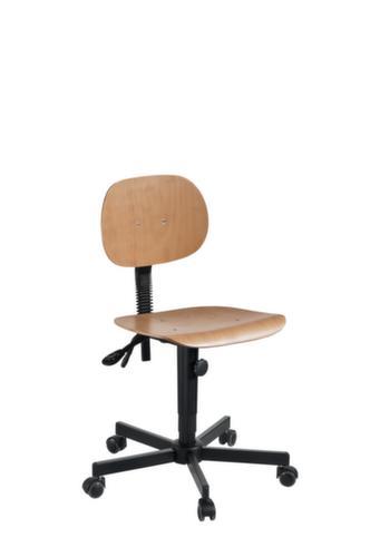 meychair Siège d'atelier pivotant Workster Simplex, assise hêtre hêtre, avec roulettes