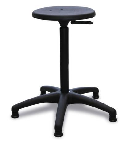 Tabouret pivotant, assise noir, patins