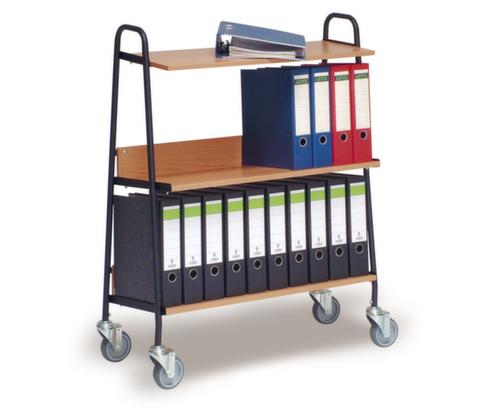 Chariot pour classeurs pour 20 classeurs, force 120 kg, 3 plateaux