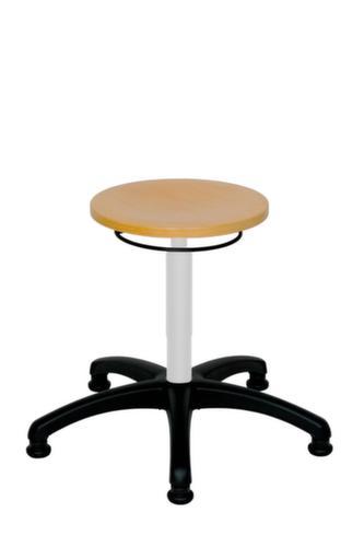 Tabouret pivotant, assise hêtre, patins