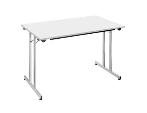 Table pliante polyvalente gerbable, largeur x profondeur 1200 x 700 mm, panneau gris clair