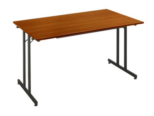 Table pliante polyvalente gerbable, largeur x profondeur 1600 x 800 mm, panneau cerisier