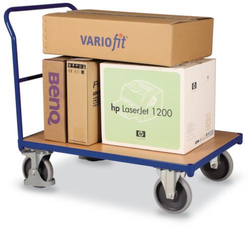 VARIOfit Chariot avec barre de poussée, force 400 kg, plateau longueur x largeur 910 x 500 mm