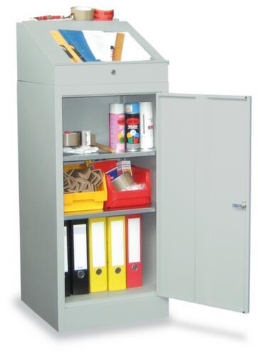 PAVOY Armoire avec pupitre gris clair avec 2 tablettes