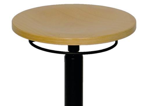 Tabouret pivotant, assise hêtre, roulettes