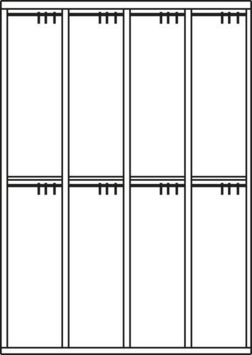 PAVOY Armoire vestiaire à deux niveaux Basis gris clair avec 4x2 compartiments, largeur de compartiment 300 mm