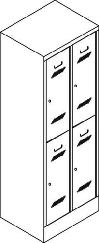 PAVOY Armoire vestiaire à deux niveaux Basis avec 3x2 compartiments, largeur de compartiment 300 mm