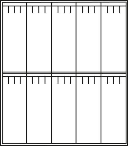 C+P Armoire vestiaire à deux niveaux Evolo gris clair avec banc intégré + 5x2 compartiments + portes déco, largeur de compartiment 300 mm