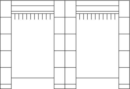 C+P Vestiaire à casiers Classic avec 20 casiers, largeur 3720 mm