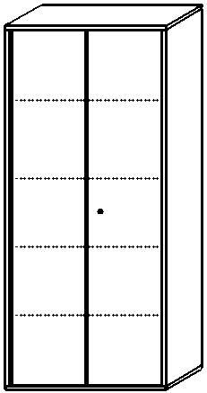 Gera Armoire à portes battantes Pro, 5 hauteurs des classeurs