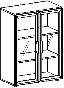 Gera Armoire à portes vitrées Milano, 3 hauteurs des classeurs, corps hêtre