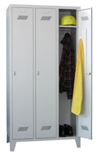 PAVOY Armoire vestiaire Basis gris clair avec 3 compartiments, largeur de compartiment 300 mm