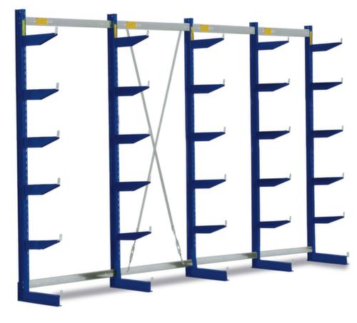 Rayonnage cantilever, unilatéral - conçu pour un montage mural, hauteur 2480 mm, 6 niveaux