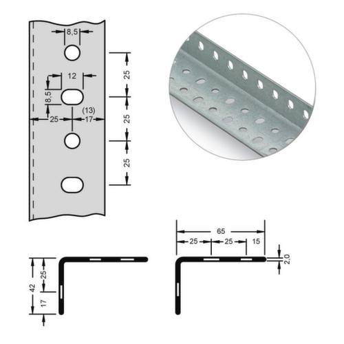 hofe Rack de stockage Profil d'auto-assemblage, longueur 2 m, avec revêtement en zinc anti-corrosion