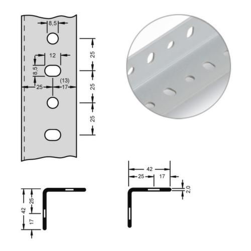 hofe Rack de stockage Profil d'auto-assemblage, longueur 2,5 m, RAL7035 gris clair