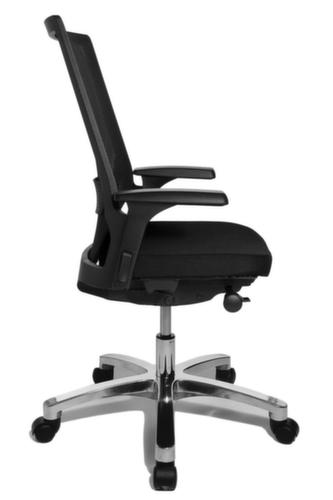 Topstar Siège de bureau pivotant Autosynchro SY avec accoudoirs, dossier maille avec support, noir