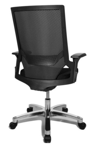 Topstar Siège de bureau pivotant Autosynchro SY avec accoudoirs, dossier maille avec support, noir