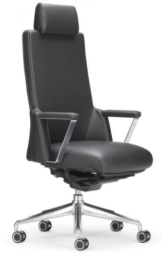 ROVO-CHAIR Fauteuil de direction ROVO XZ 7030 A 7-03 avec appui-tête, revêtement cuir nappa, noir