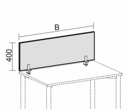 Gera Cloison de table Pro BasicLine, hauteur x largeur 400 x 800 mm, paroi rouge