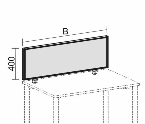 Gera Cloison de table insonorisante Pro ProfiLine, hauteur x largeur 400 x 1200 mm, paroi bleu