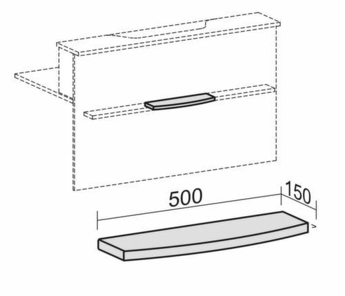 Repose-sac incurvé pour mobilier d'accueil, largeur 500 mm