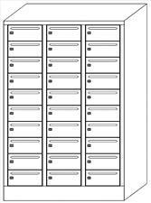 PAVOY Armoire de tri courrier Basis gris clair, 30 compartiments, RAL7035 gris clair/RAL7035 gris clair