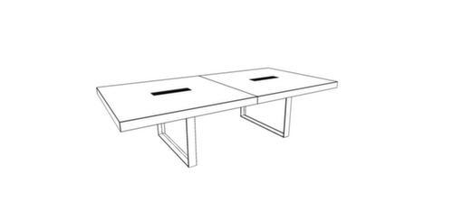 Quadrifoglio Table de conférence T45, largeur x profondeur 2800 x 1400 mm, panneau noyer