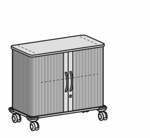 Gera Armoire à rideaux transversaux Pro, 1,5 hauteurs des classeurs