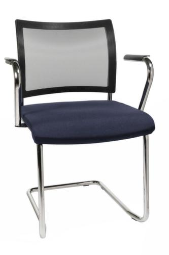 Topstar Fauteuil luge pour visiteurs Visit 20 avec dossier maille, assise tissu (100 % polypropylène), bleu foncé