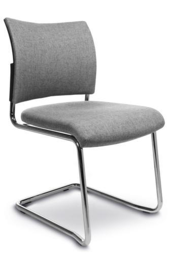 Topstar Fauteuil luge pour visiteurs capitonné Visit 20, assise tissu (100 % polypropylène), gris clair