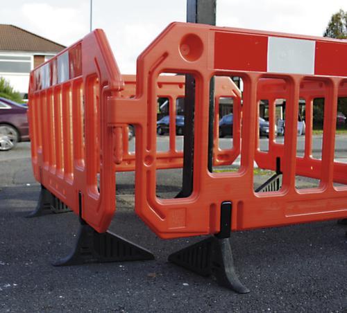 Moravia Barrière légère MORIONmontant H 1000 mmen HDPE orangeavec bandes réfléchissantes