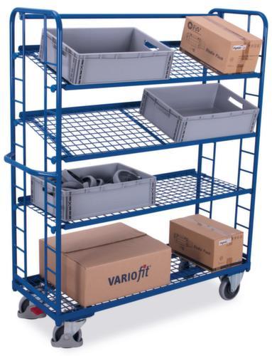 VARIOfit Chariot à étagères avec tablettes grillagées inclinables