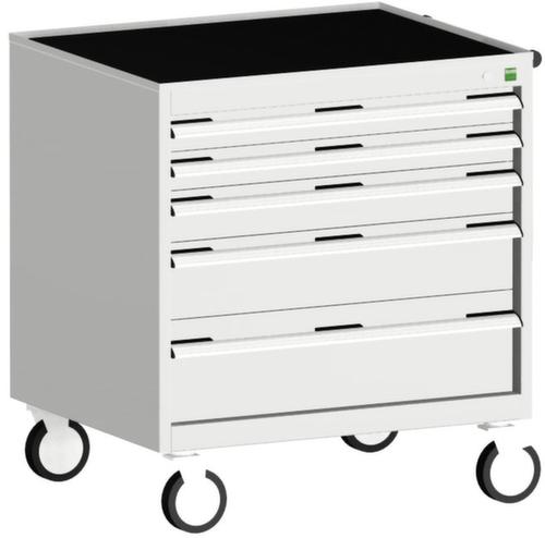 bott Armoire à tiroirs mobile cubio, 5 tiroir(s), RAL7035 gris clair/RAL7035 gris clair