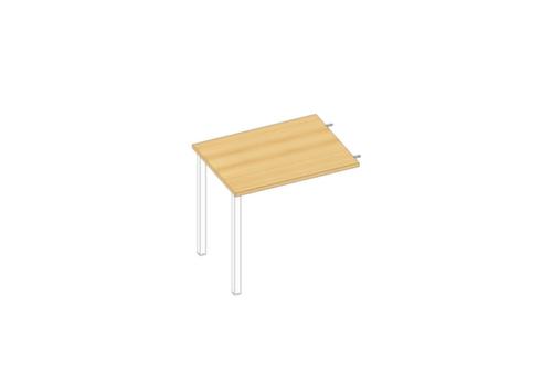 Quadrifoglio Table de rallonge Practika pour bureau avec piètement 4 pieds, largeur x profondeur 800 x 600 mm, plaque hêtre