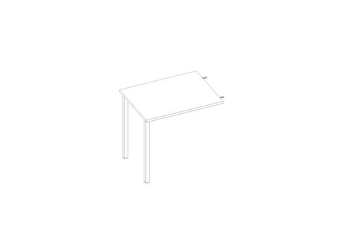 Quadrifoglio Table de rallonge à hauteur réglable Practika pour bureau avec piètement 4 pieds, largeur x profondeur 800 x 600 mm, plaque blanc