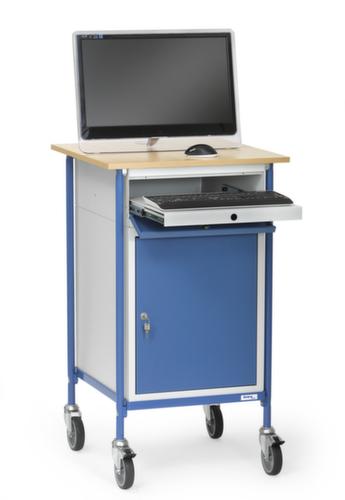 fetra Bureau mobile avec équipement PC, RAL5007 bleu brillant/RAL5007 bleu brillant