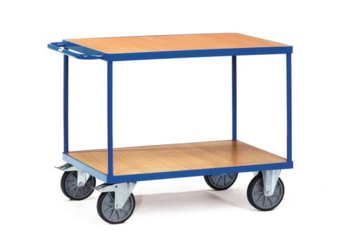 fetra Chariot de table lourd avec plate-forme affleurante 1000x600 mm, force 600 kg, 2 plateaux