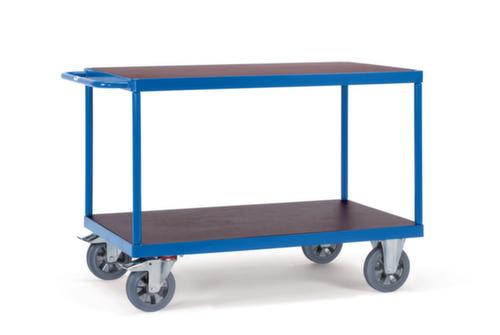 fetra Chariot de table SUPER-MULTIVARIO avec étagères antidérapantes 1600x800 mm, force 1200 kg, 2 plateaux